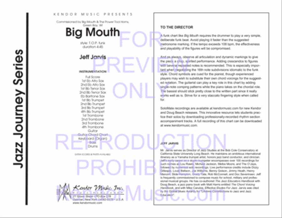 Big Mouth (Full Score) Jazz Ensemble scores gallery preview page 2