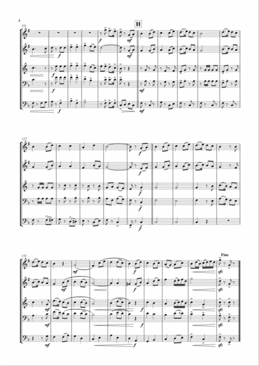 Muss i denn, muss i denn, zum Städele hinaus - Wooden Heart (Elvis Presley) - Brass Quintet Brass Quintet scores gallery preview page 5
