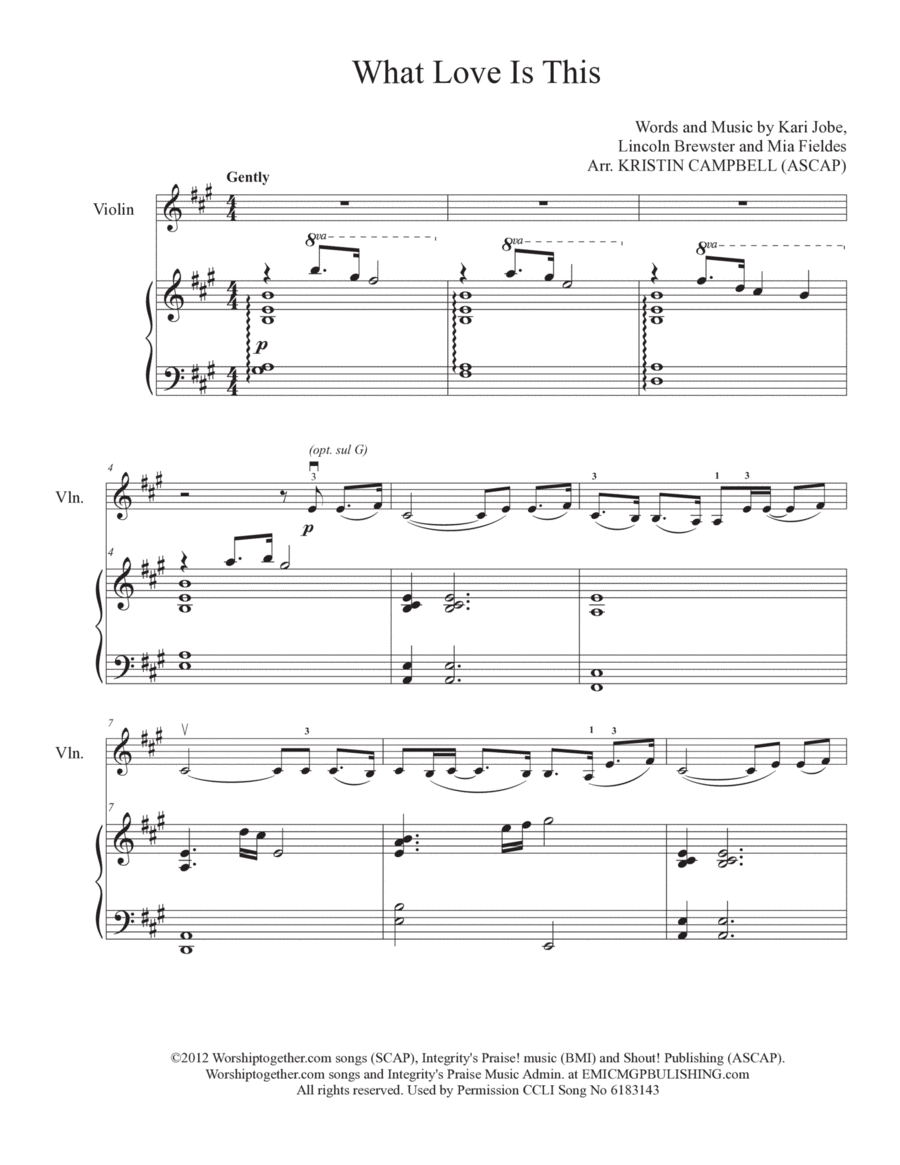 What Love Is This Violin Solo scores gallery preview page 1