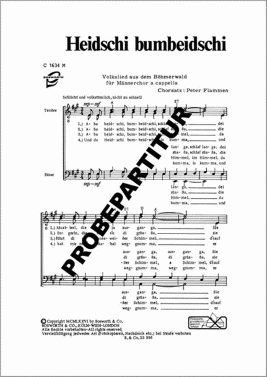 Heidschi bumbeidschi Heidschi bumbeidschi Men's Choir scores gallery preview page 1
