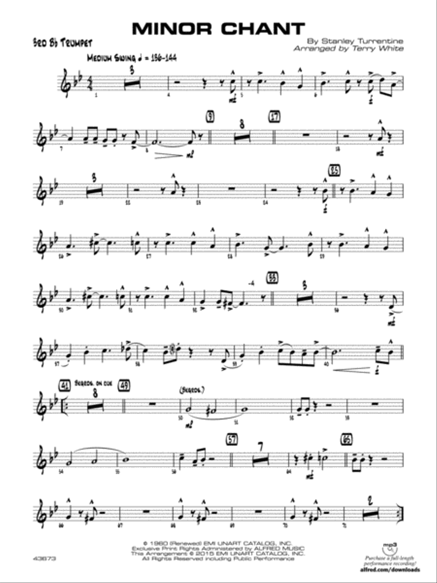 Minor Chant: 3rd B-flat Trumpet Jazz Ensemble scores gallery preview page 1