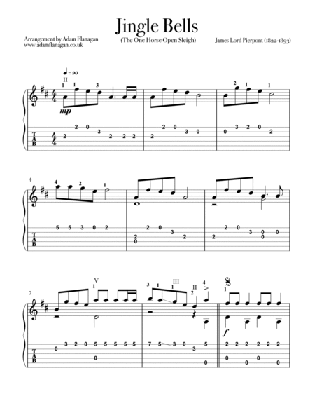 Jingle Bells (One Horse Open Sleigh) including Tablature image number null