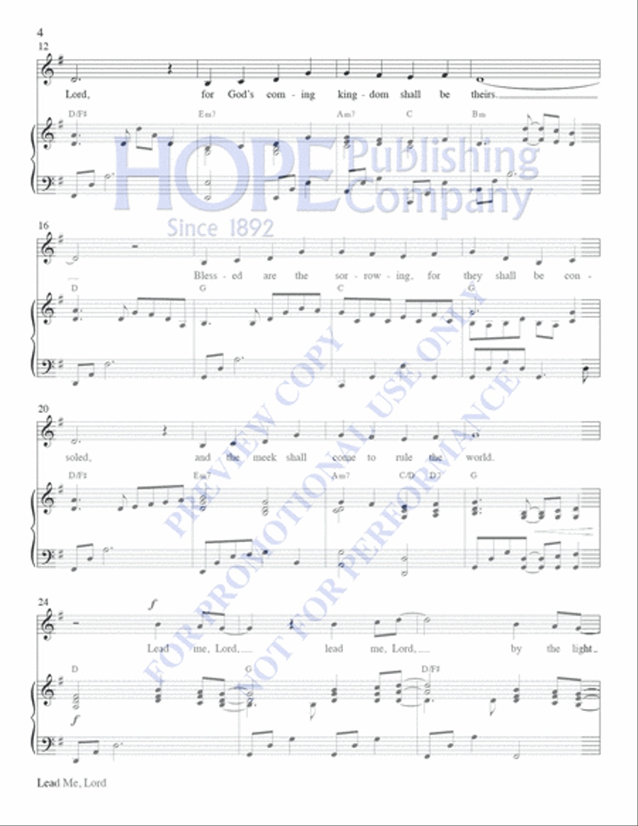Lead Me, Lord Voice Solo scores gallery preview page 4