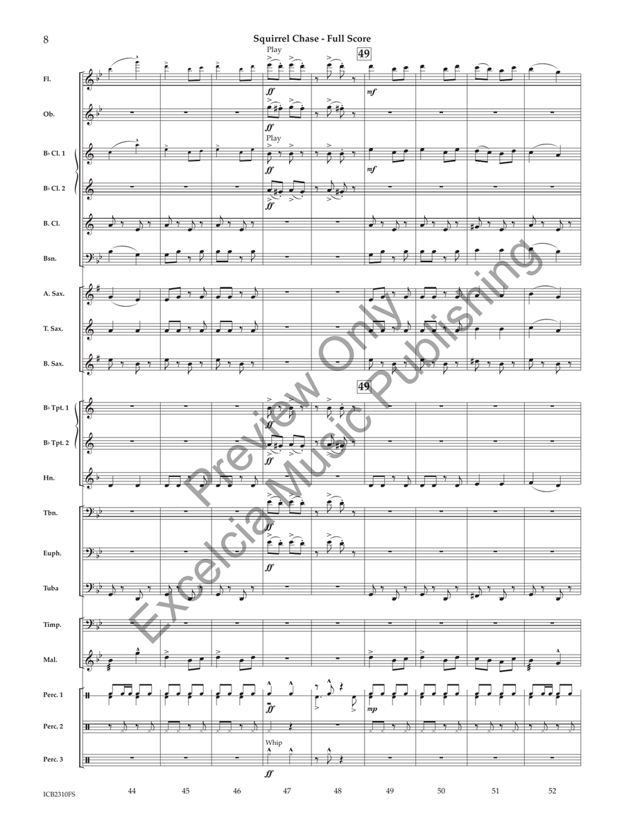 Squirrel Chase Concert Band scores gallery preview page 9