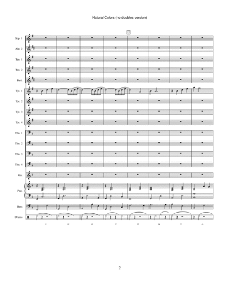Natural Colors (no doubles version) Jazz Ensemble scores gallery preview page 2