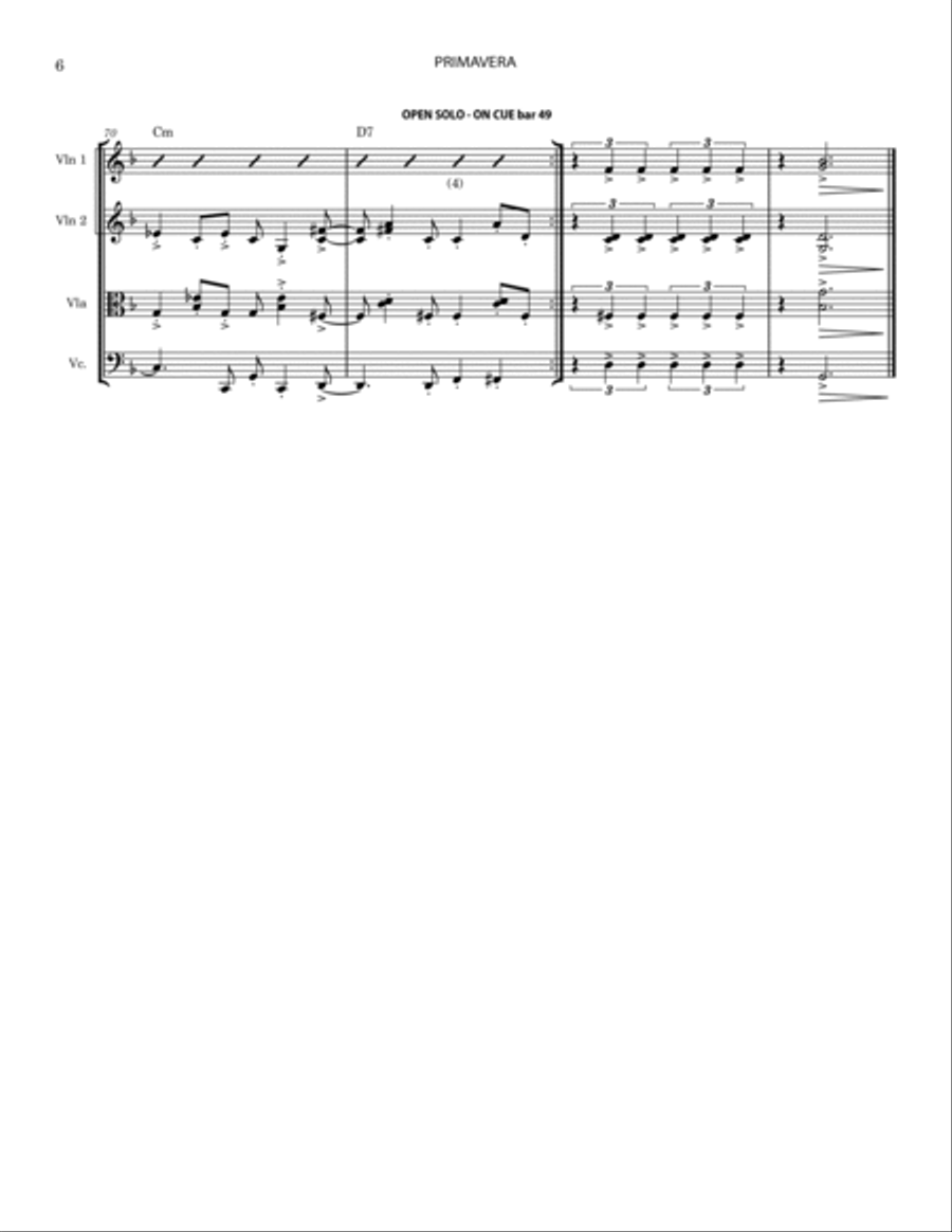 Primavera Primavera String Quartet scores gallery preview page 6