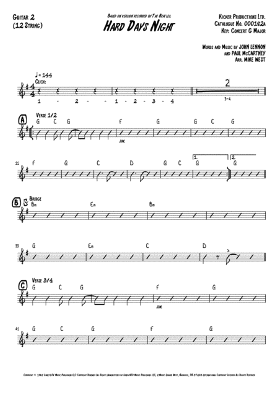 Another Hard Day's Night Small Ensemble scores gallery preview page 2