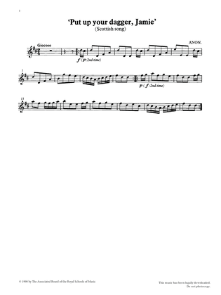 Put up your dagger, Jamie (score & part) from Graded Music for Tuned Percussion, Book II
