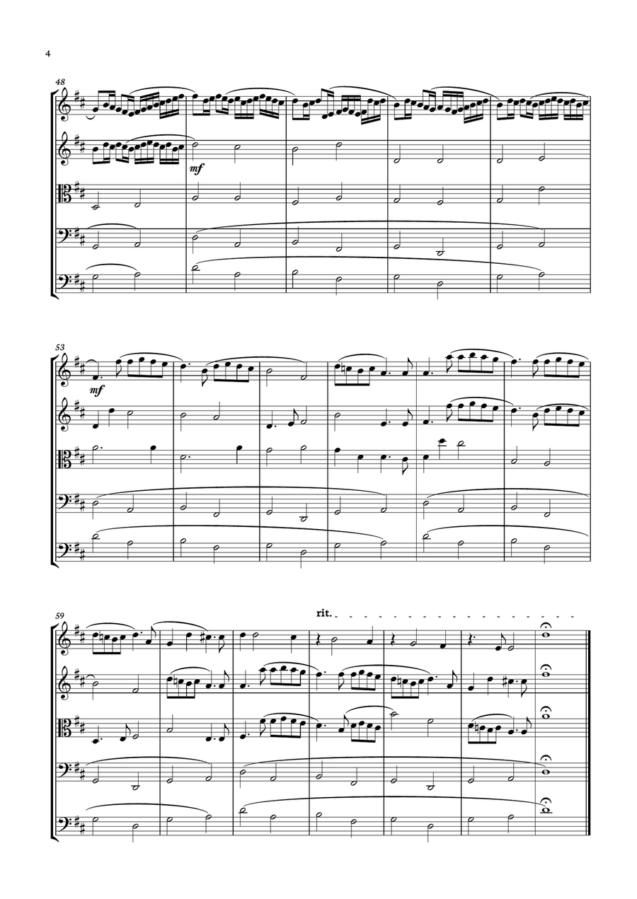 Canon in D - Johann Pachelbel for String Quintet String Orchestra scores gallery preview page 4