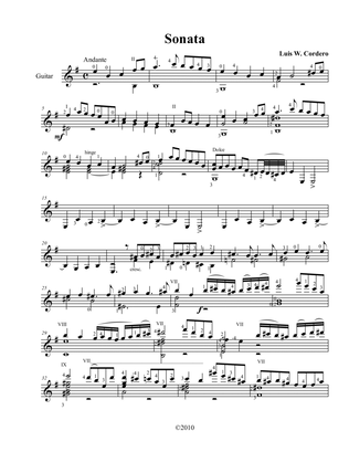 Sonata in E Minor for Classical Guitar Solo