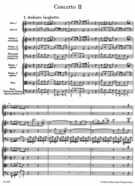 Concerto grosso F major, Op. 6/2 HWV 320