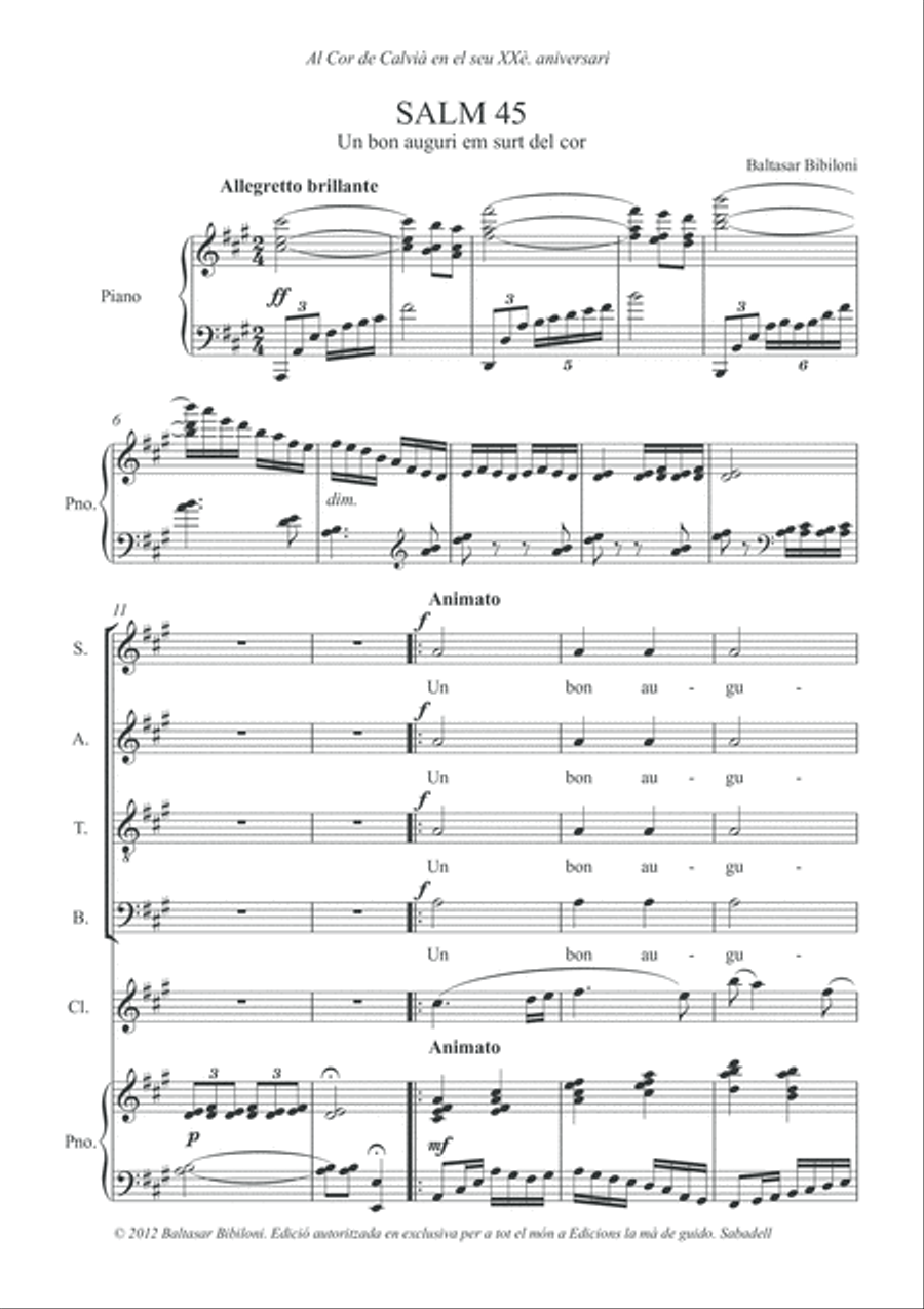 Salm 45: un bon auguri em surt del cor 4-Part scores gallery preview page 5