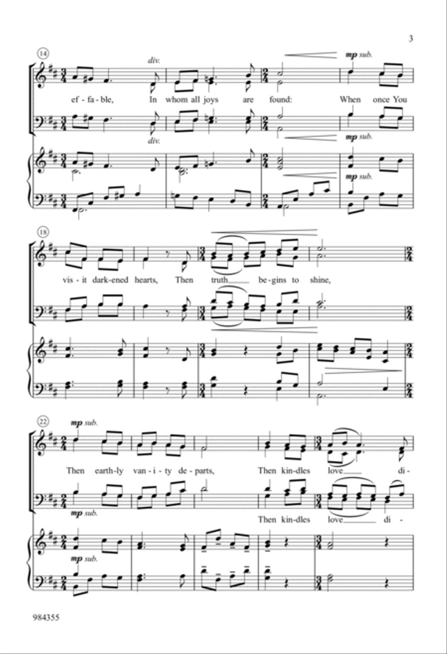O Jesus, King Most Wonderful 4-Part scores gallery preview page 3