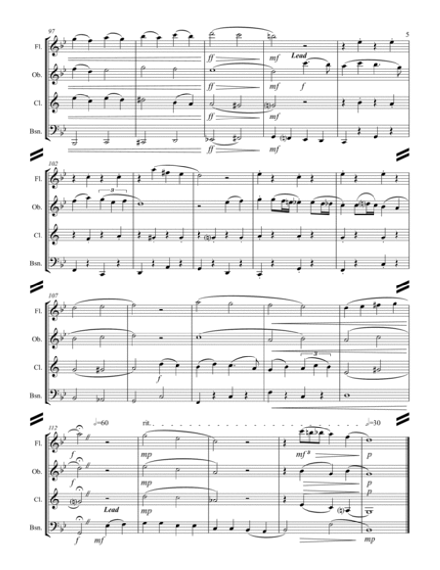 Cheek To Cheek Woodwind Quartet scores gallery preview page 6