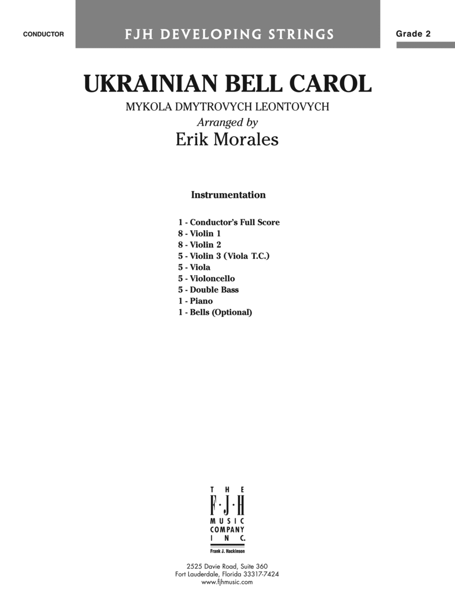 Ukrainian Bell Carol: Score