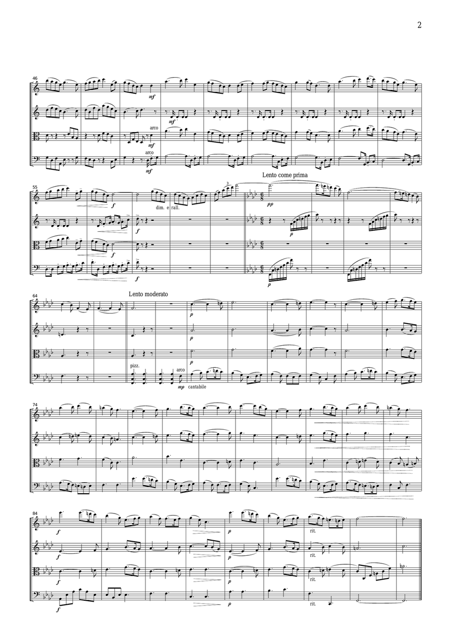 Vaughan-Williams Fantasia on Greensleeves, for string quartet, CV201 String Quartet scores gallery preview page 2