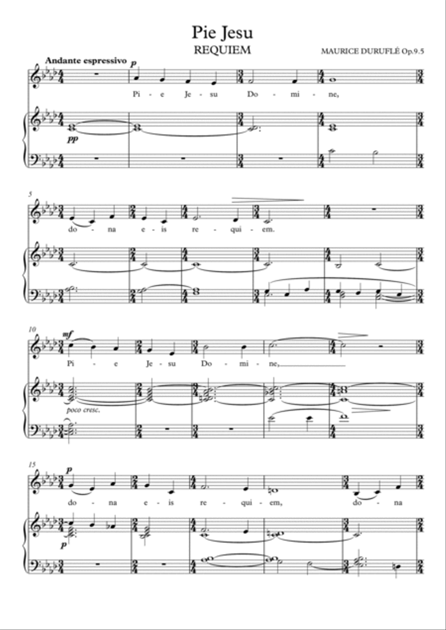 Pie Jesu (op 9) Pie Jesu (op 9) Voice scores gallery preview page 2