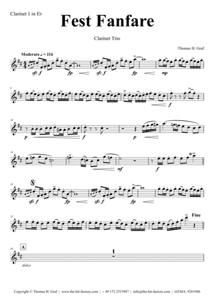 Fest Fanfare - Classical Festive Fanfare - Opener - Clarinet Trio