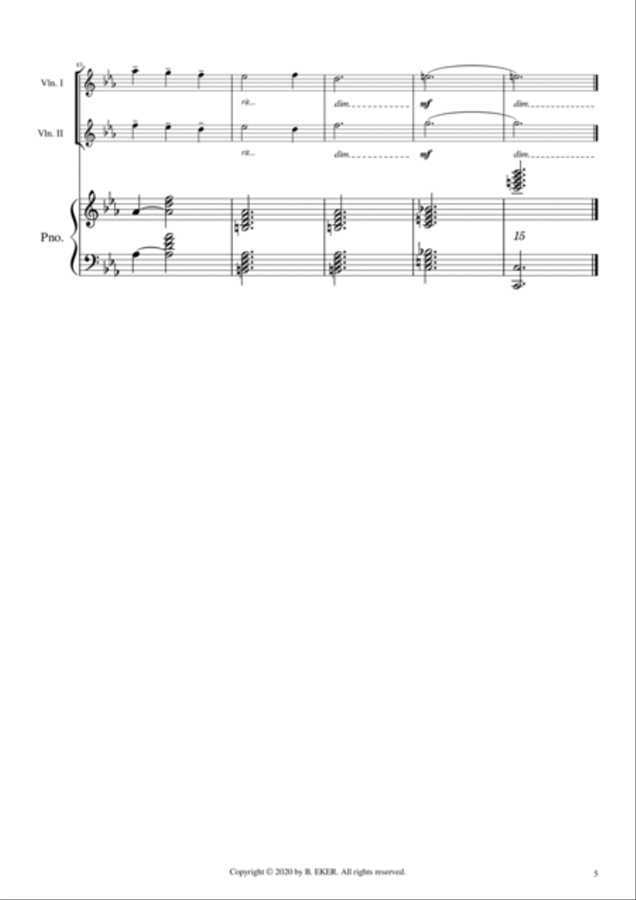 Sounds and Voices for two Violins and Piano Small Ensemble scores gallery preview page 6
