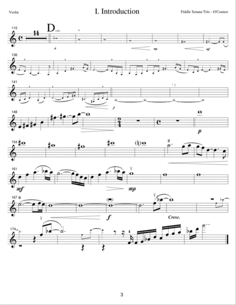 Fiddle Sonata Trio (violin part - pno, vln, cel) Piano Trio scores gallery preview page 6