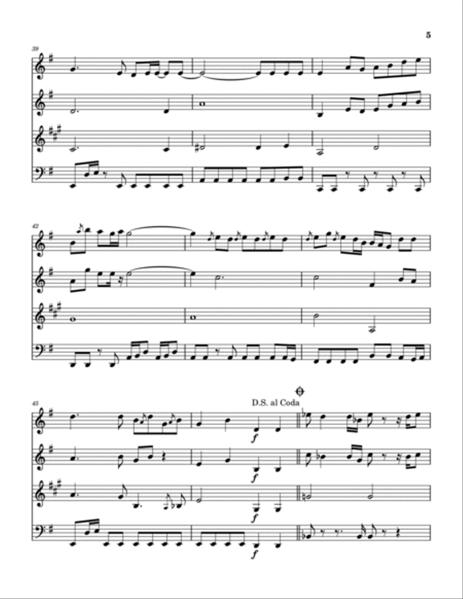 Miss Sun Woodwind Quartet scores gallery preview page 6