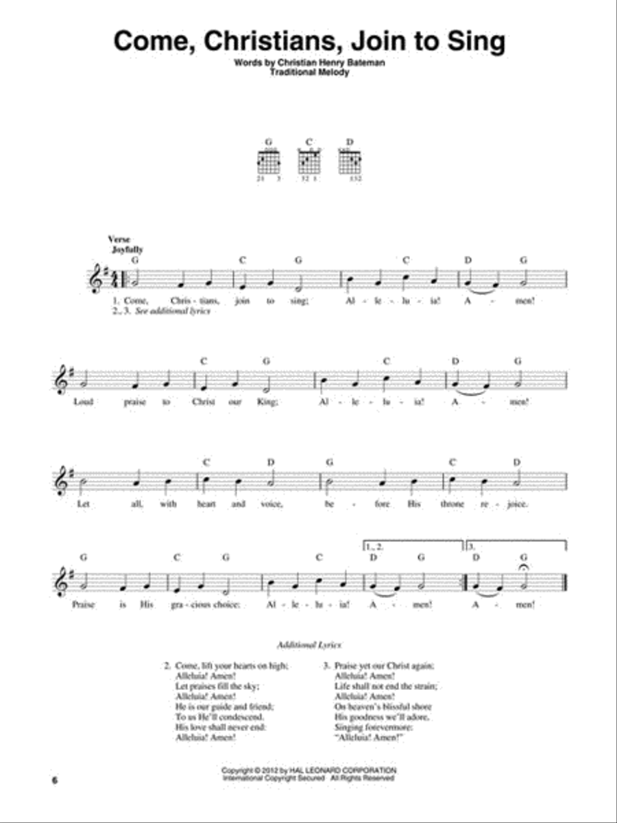 3-Chord Hymns for Guitar Guitar scores gallery preview page 3