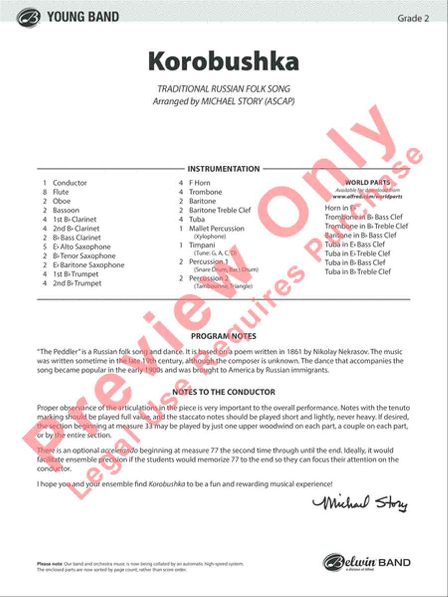 Korobushka Korobushka Concert Band scores gallery preview page 2