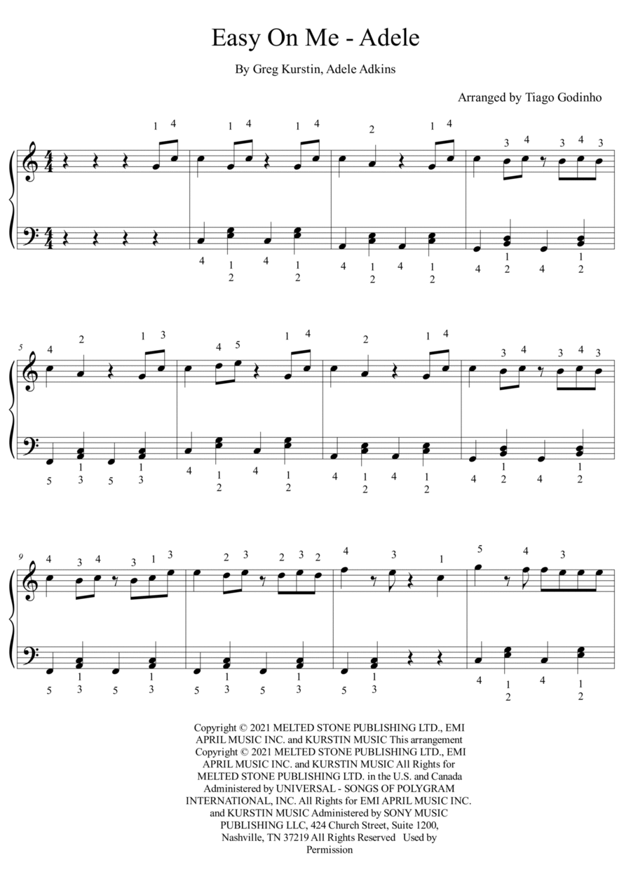 Easy On Me Easy On Me Easy Piano scores gallery preview page 1