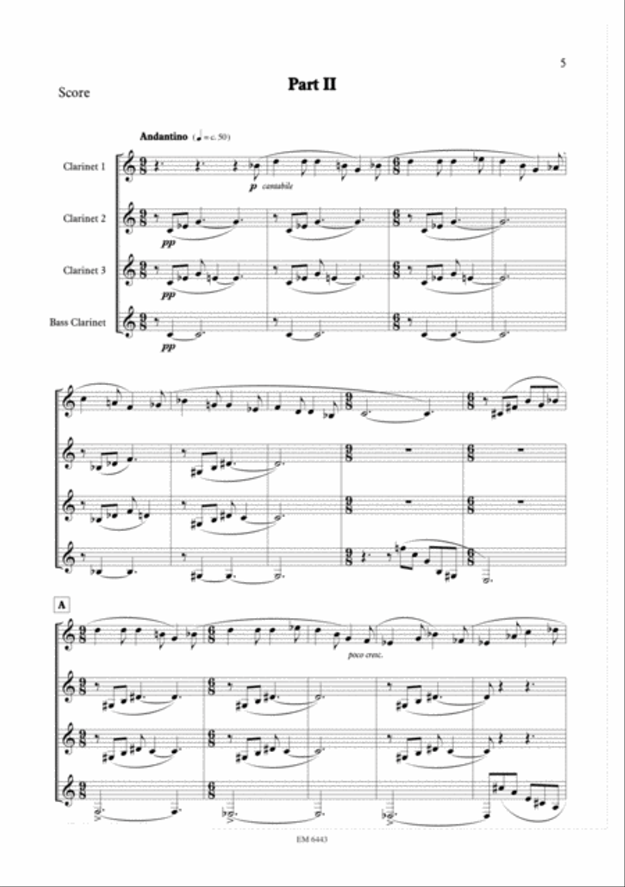 Dance Preludes for Clarinet Quartet Clarinet Quartet scores gallery preview page 3