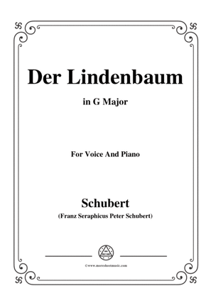 Schubert-Der Lindenbaum,Op.89,No.5,in G Major,for Voice and Piano