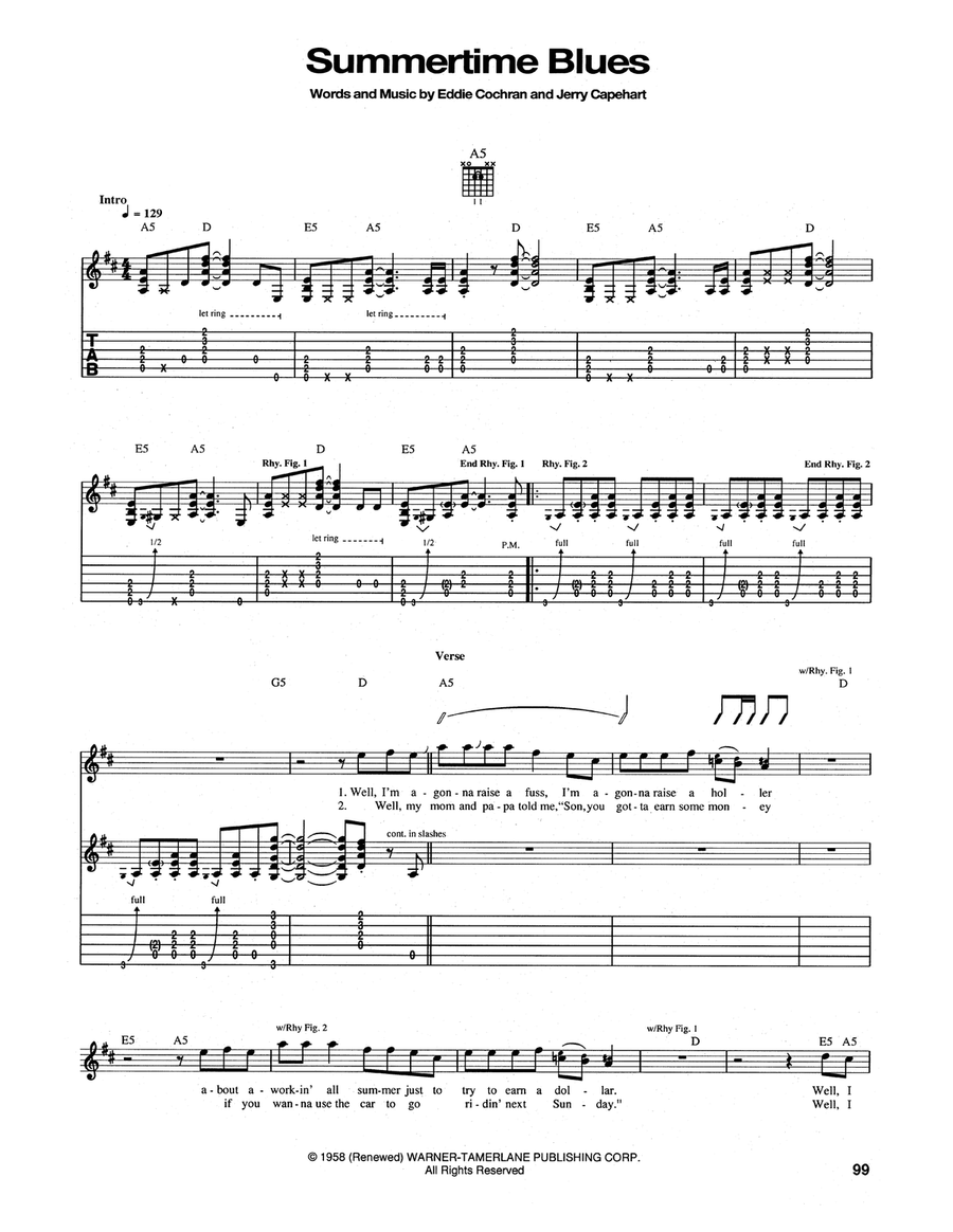Summertime Blues Summertime Blues Acoustic Guitar scores gallery preview page 1