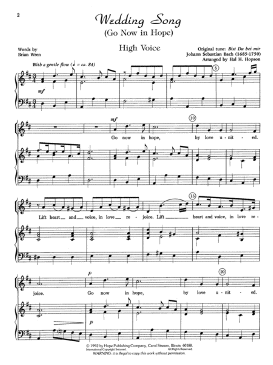 Wedding Song High Voice scores gallery preview page 2