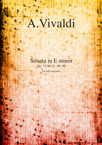 Sonata in E minor Op.14 No.5 by Antonio Vivaldi for cello and piano