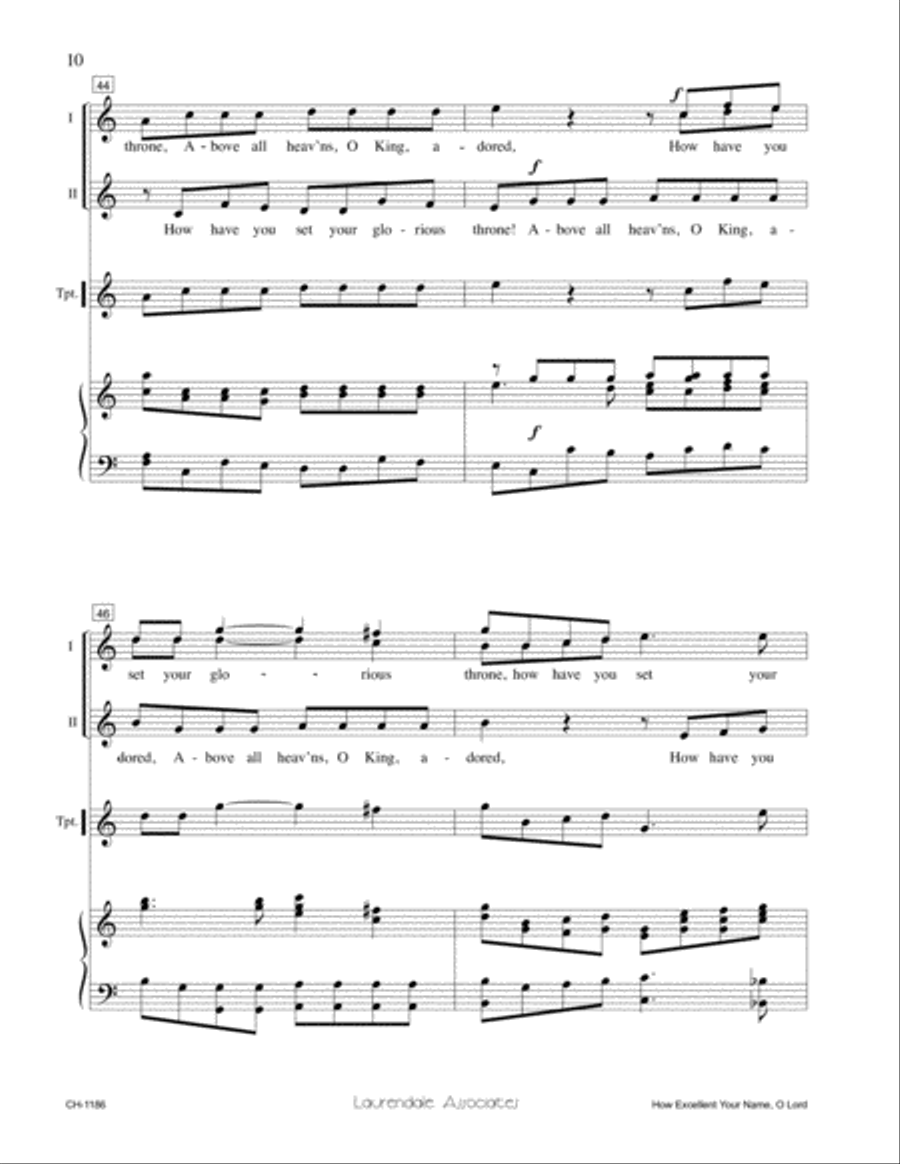 How Excellent Your Name, O Lord 2-Part scores gallery preview page 5