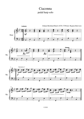 Ciaconna (Bach) - pedal harp solo