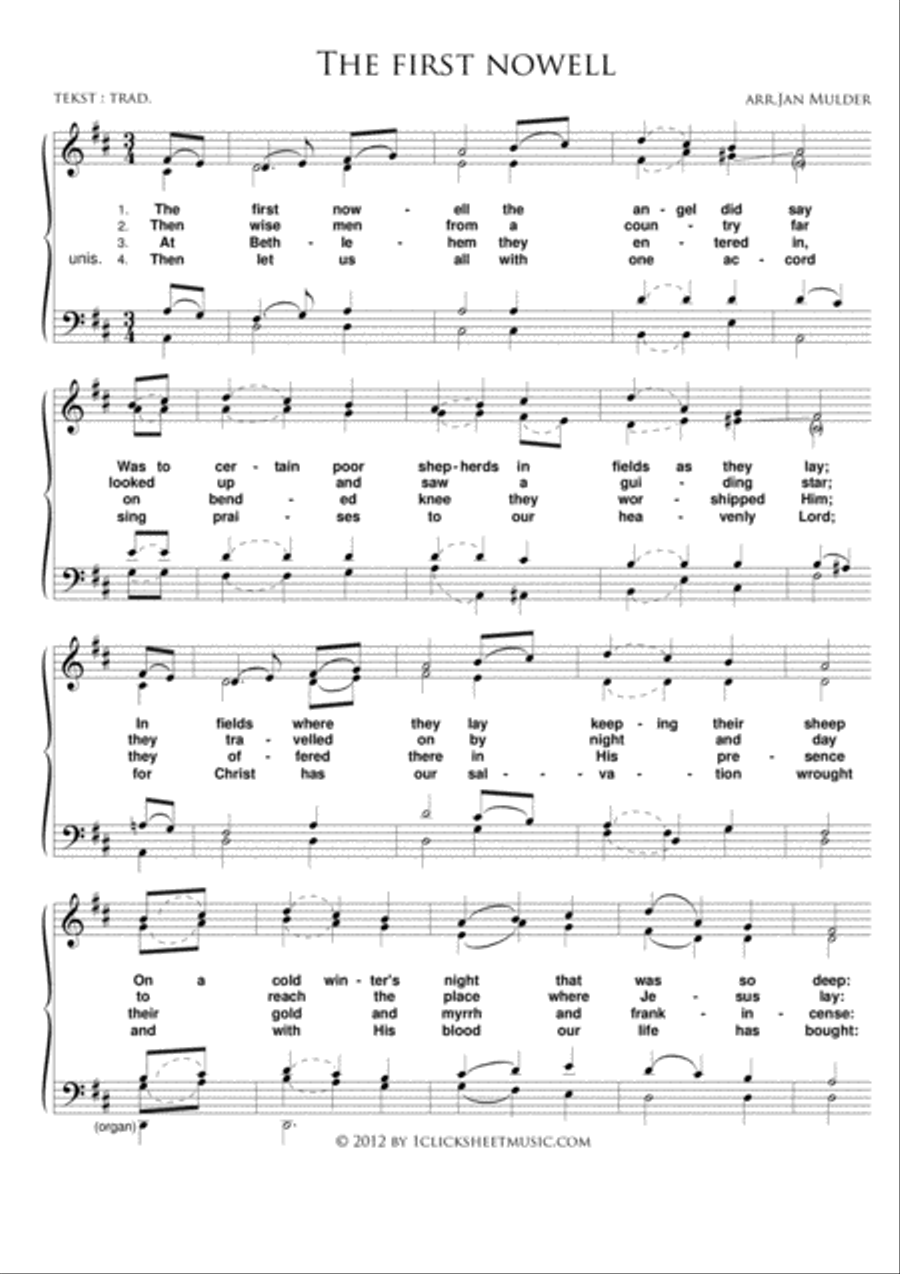 The First Nowell 4-Part scores gallery preview page 1