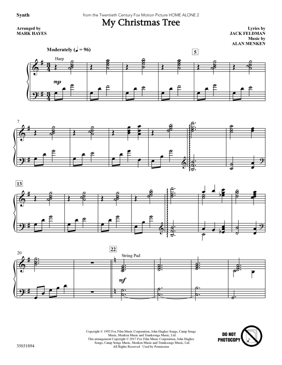 My Christmas Tree - Synthesizer Choir scores gallery preview page 1