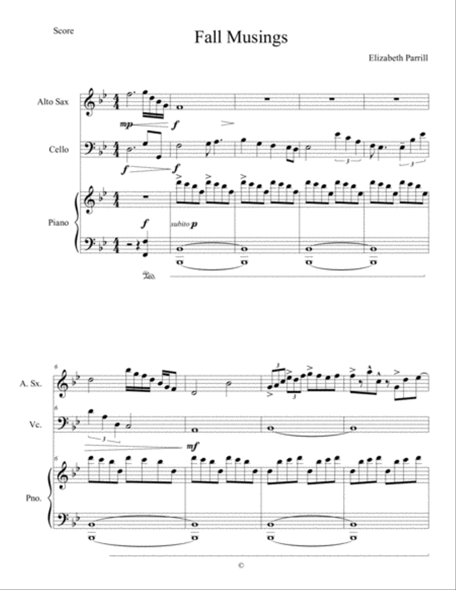 Fall Musings Alto Saxophone scores gallery preview page 2