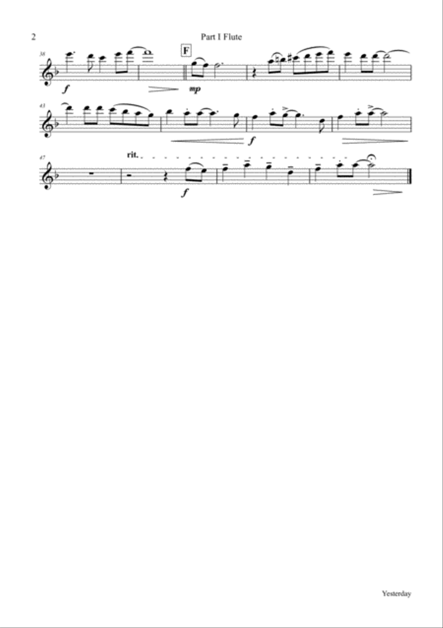 Yesterday Woodwind Quartet scores gallery preview page 6