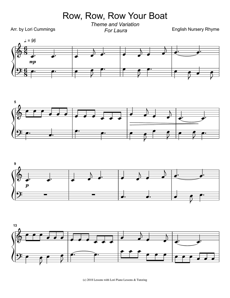Row Row Row Your Boat Piano Method scores gallery preview page 1