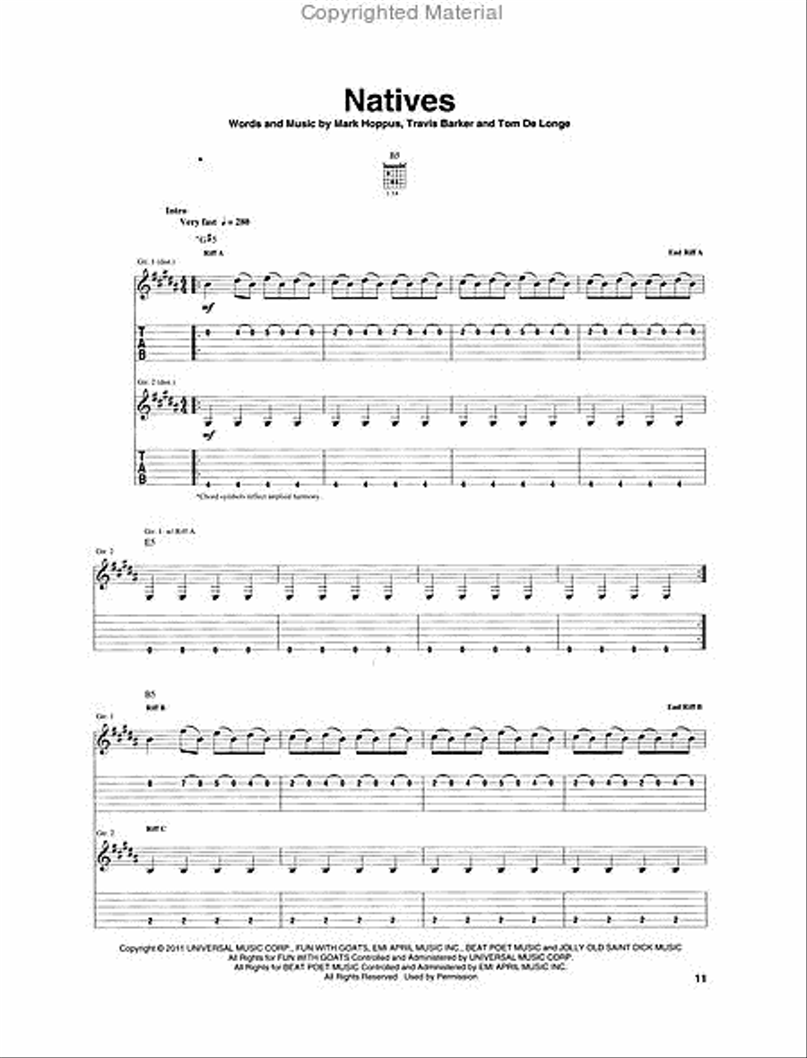 Blink-182 - Neighborhoods Electric Guitar scores gallery preview page 4