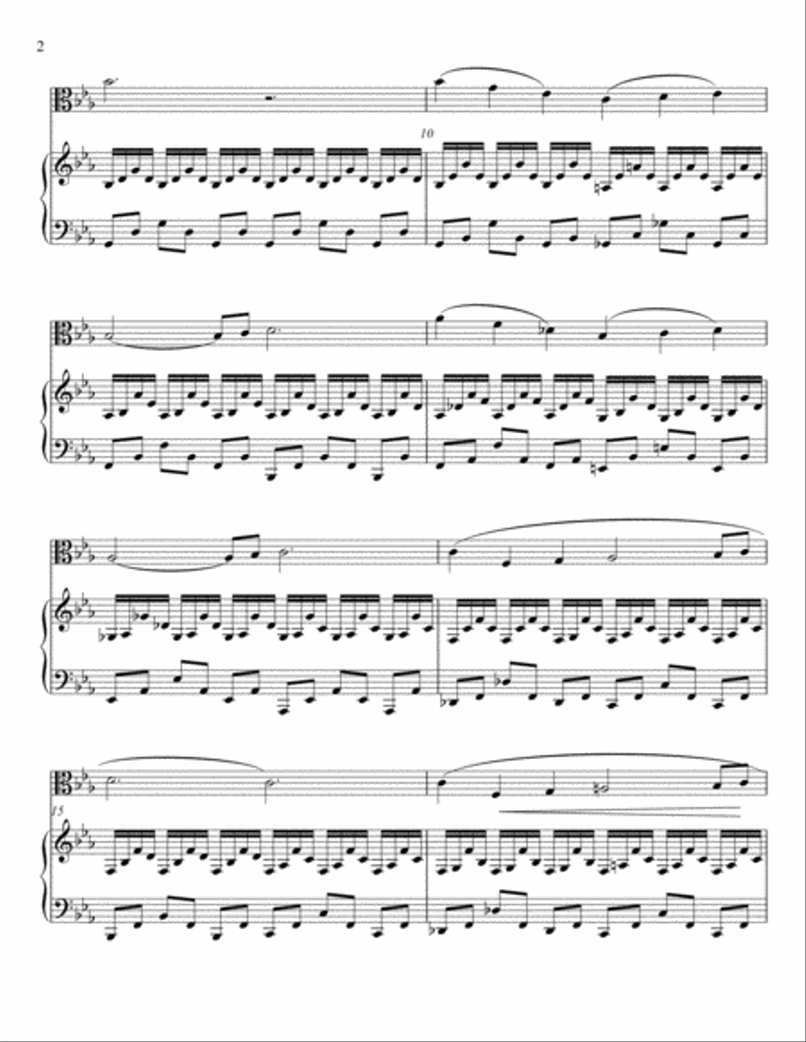 The Swan (Carnival of the Animals) - Charles-Camille Saint-Saëns for Viola and Piano Piano scores gallery preview page 2