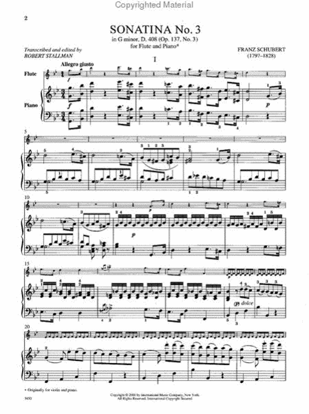 Sonata No. 3 In G Minor, D. 408, (Opus 137, No.3)