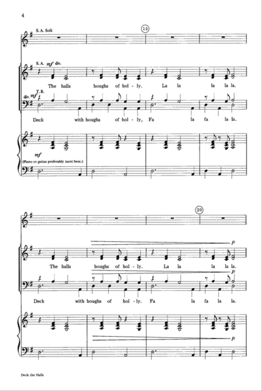 Deck the Halls 4-Part scores gallery preview page 3