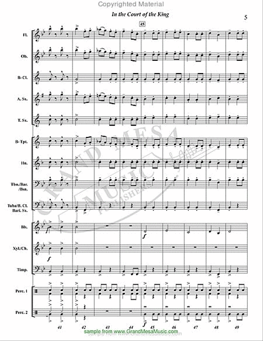 In the Court of the King Concert Band scores gallery preview page 6
