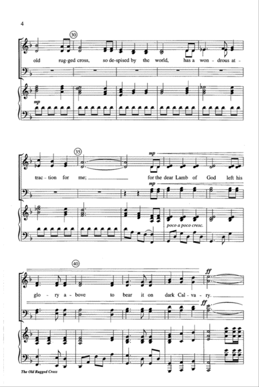 The Old Rugged Cross 4-Part scores gallery preview page 4