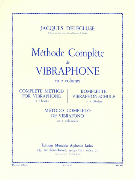 Methode Complete Pour Vibraphone Vol.2 (percussion Solo)