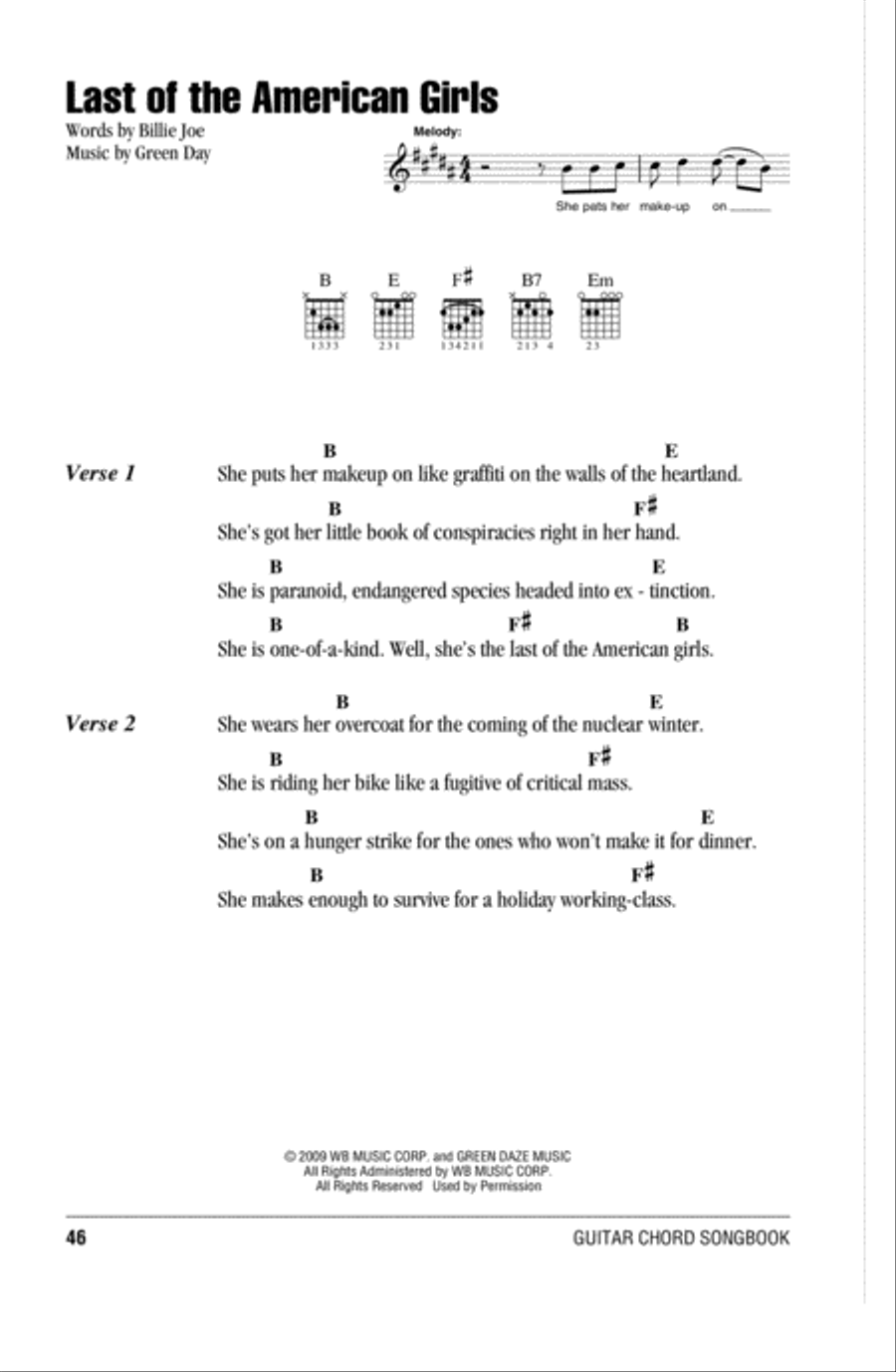 Last Of The American Girls Acoustic Guitar scores gallery preview page 1