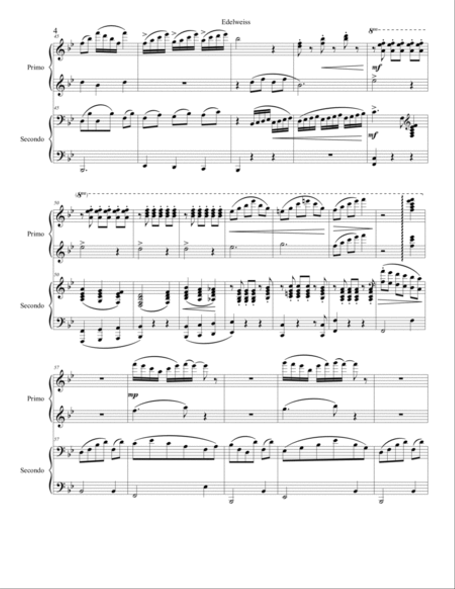 Edelweiss 2 Pianos, 4-Hands scores gallery preview page 4