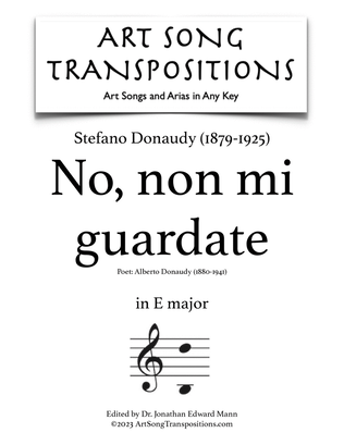 DONAUDY: No, non mi guardate (transposed to E major)